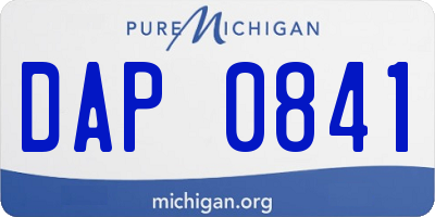MI license plate DAP0841