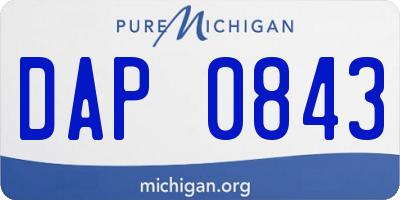MI license plate DAP0843