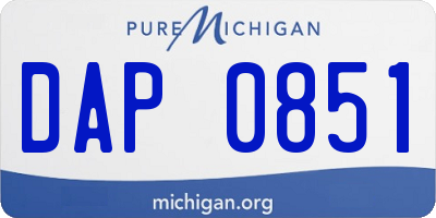 MI license plate DAP0851