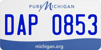 MI license plate DAP0853