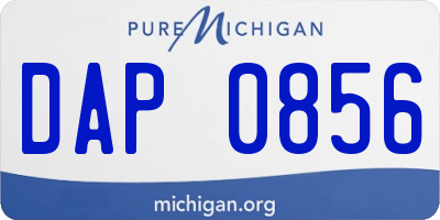 MI license plate DAP0856