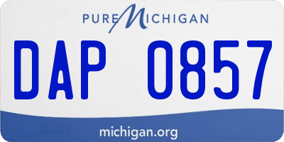MI license plate DAP0857