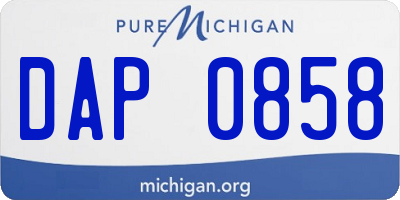 MI license plate DAP0858