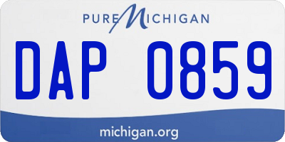 MI license plate DAP0859