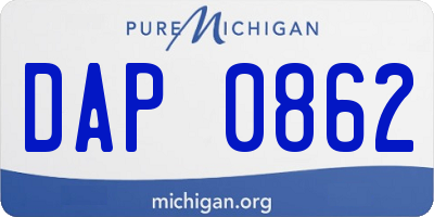 MI license plate DAP0862