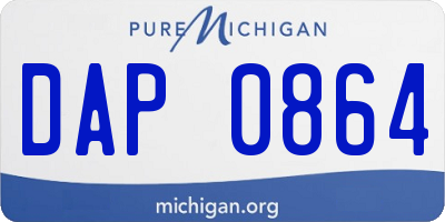 MI license plate DAP0864