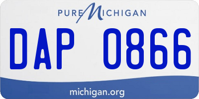 MI license plate DAP0866