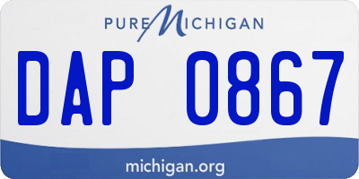 MI license plate DAP0867