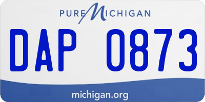 MI license plate DAP0873