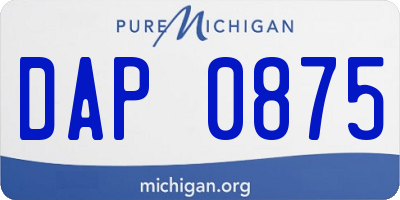 MI license plate DAP0875