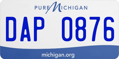 MI license plate DAP0876