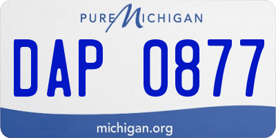 MI license plate DAP0877