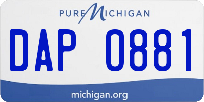MI license plate DAP0881