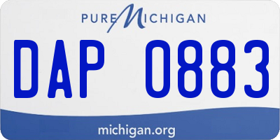 MI license plate DAP0883