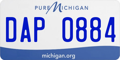 MI license plate DAP0884
