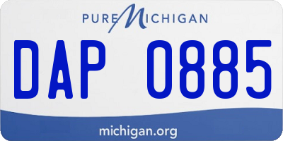 MI license plate DAP0885