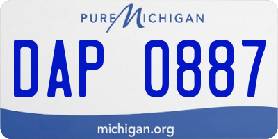 MI license plate DAP0887