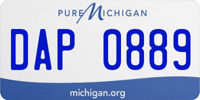 MI license plate DAP0889