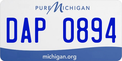 MI license plate DAP0894
