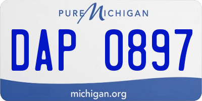 MI license plate DAP0897