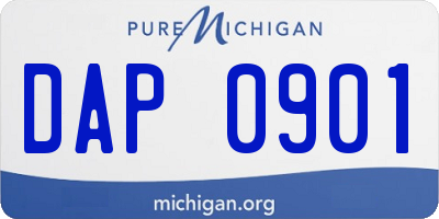 MI license plate DAP0901