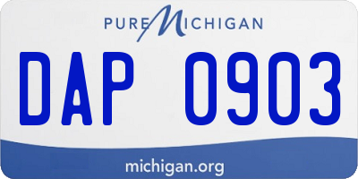 MI license plate DAP0903