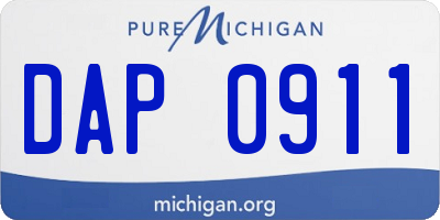 MI license plate DAP0911