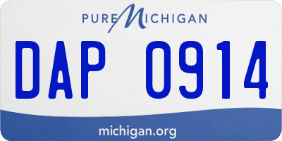 MI license plate DAP0914