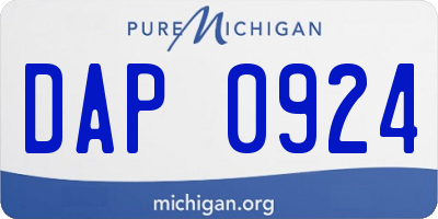 MI license plate DAP0924