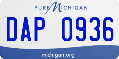 MI license plate DAP0936
