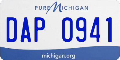 MI license plate DAP0941