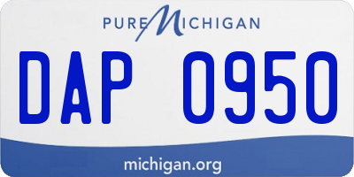 MI license plate DAP0950