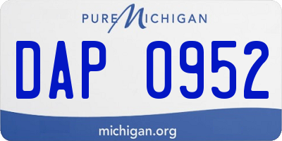 MI license plate DAP0952