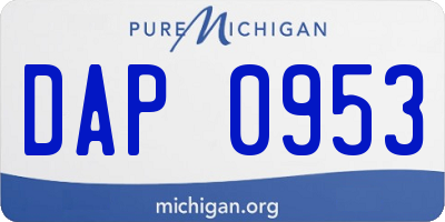 MI license plate DAP0953
