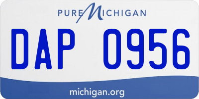 MI license plate DAP0956