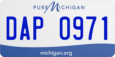 MI license plate DAP0971