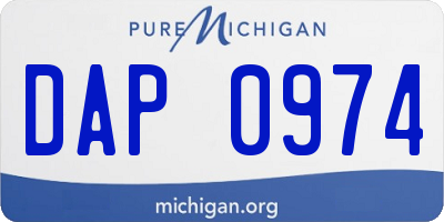 MI license plate DAP0974