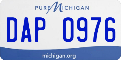 MI license plate DAP0976