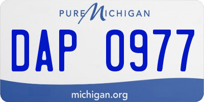 MI license plate DAP0977
