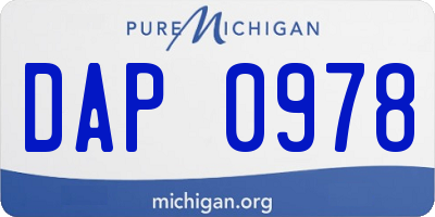 MI license plate DAP0978
