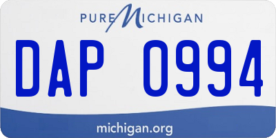 MI license plate DAP0994