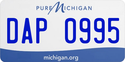 MI license plate DAP0995