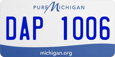 MI license plate DAP1006