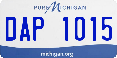 MI license plate DAP1015