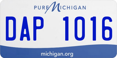 MI license plate DAP1016