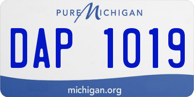 MI license plate DAP1019