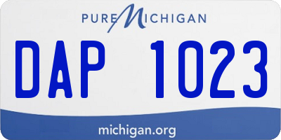 MI license plate DAP1023