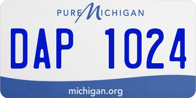 MI license plate DAP1024