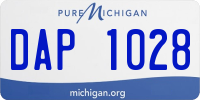 MI license plate DAP1028