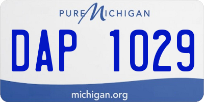MI license plate DAP1029